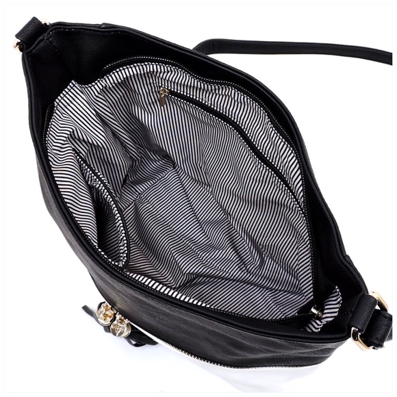 Zip Colorblock Crossbody Bucket Satchel - Picture 6 of 7